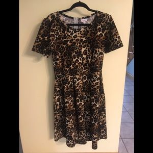 Unicorn LuLaRoe Amelia Leopard Print Dress. XL